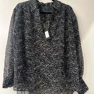 Rag & Bone Black and White Patterned Women's Top